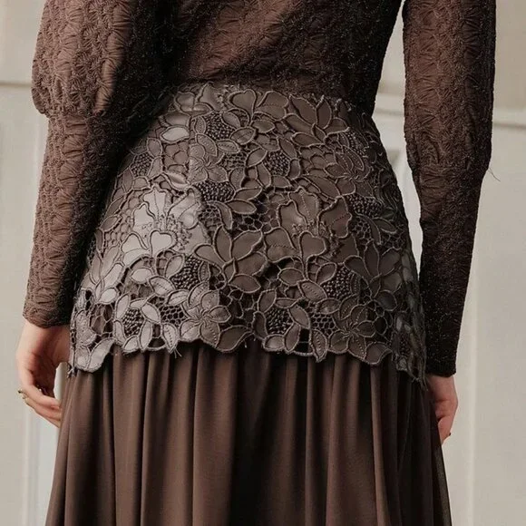 Coffee Brown Elegant Women's Savoree Skirt